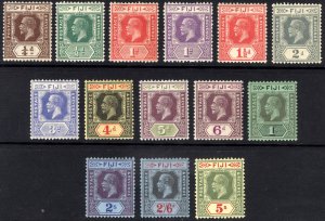 Fiji 1922 1/4d-5s GV Wmk Script Scott 93-106 SG 228-241 LMM Cat $133