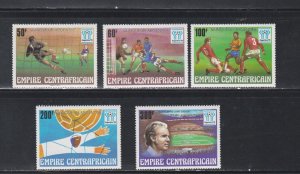 Central Africa # 370-374, World Cup Soccer with Overprints, Mint NH, 1/2 Cat.