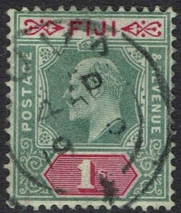 FIJI 1903 KEVII 1/- WMK CROWN CA USED