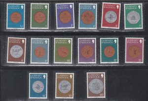 Guernsey # 173-188, Missing 178, Coins on Stamps, Mint LH