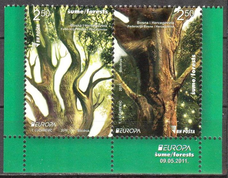 Bosnia 2011 Europa CEPT Forests Pair MNH