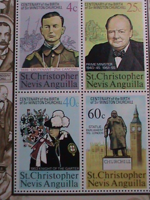 ST.CHRISTOPHER-NEVIS-ANQUILLA-1974 CENTENARY   SIR WINSTON CHURCHILL MNH