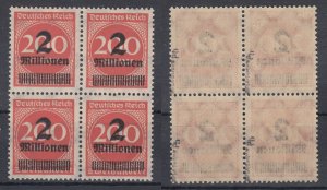 Germany 1923 Sc#269 VAR Mi#309 APb better shade bl. of 4 mnh signed BPP (DR1415)