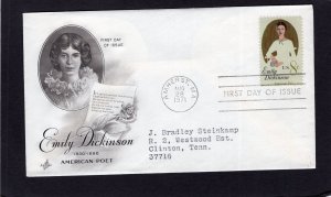 1436 Emily Dickenson, FDC Art Craft cachet addressed