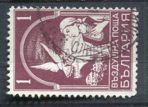 BULGARIA; 1931 early Airmail Carrier Pigeon issue fine used 1l. value