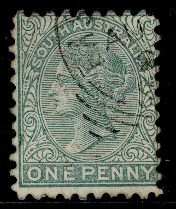 AUSTRALIA - South Australia QV SG167a, 1d yellowish green, FINE USED. 