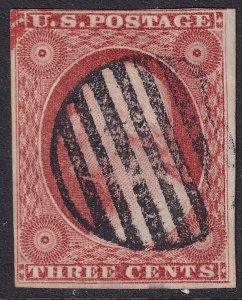 #10A Used, F-VF, Neat grid cancel (CV $150 - ID37883) - Joseph Luft