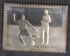 France 2010 Football Soccer World Cup South Africa SILVER Stamp MNH