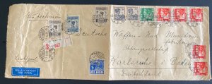 1936 Bandoeng Netherlands Indies Airmail Cover To Karlsruhe Germany