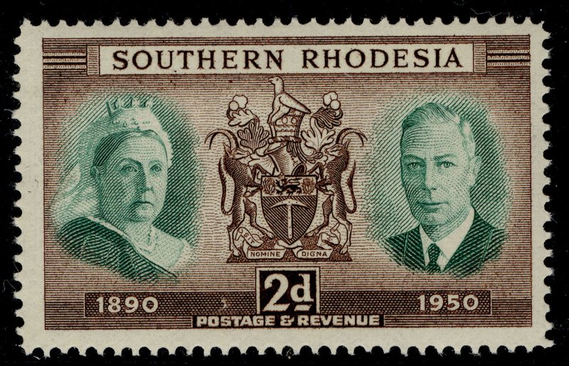 SOUTHERN RHODESIA GVI SG70, 2d green & brown, M MINT. 