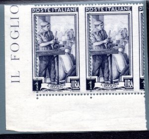 Lire 1 Piedmontese pair of perforated varieties moved