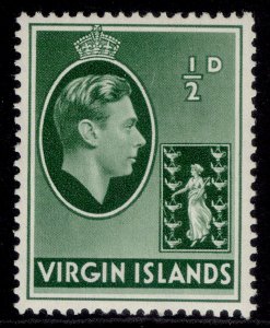 BRITISH VIRGIN ISLANDS GVI SG110, ½d green, LH MINT. CHALKY