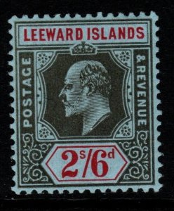 LEEWARD ISLANDS SG44 1911 2/6 BLACK & RED/BLUE MTD MINT
