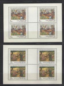 Czechoslovakia #2534-38 (1984 Painting set in sheets of 4) VFMNH CV $45.00