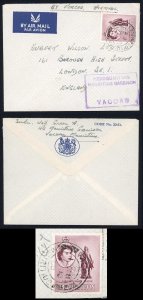 Mauritius Headquarters Mauritius Garrison Airmail cover to UK