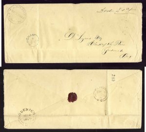 Canada-cover  #3069b - Stampless-Huron Cnty-Cover-Wingham,CW-Sp 8 1868-