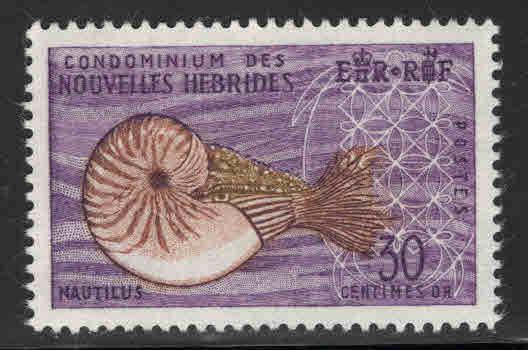 New Hebrides (French) Scott 117 MNH** Nautilus stamp,tropical gum