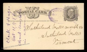 USA 1880 KEESEVILLE New York Postal Oval Cogwheel Violet Cancel Cover 96365