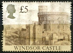 Great Britain Sc#1448 Used, £5 brn & gold, Queen Elizabeth II - High Value C...