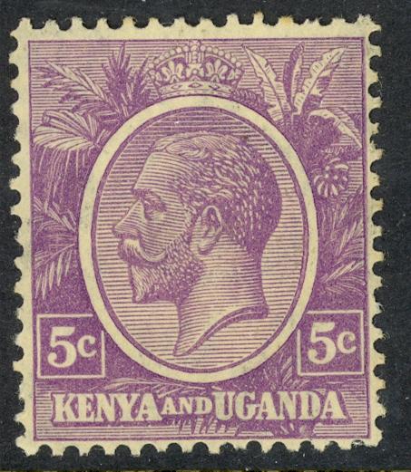 KENYA AND UGANDA 1922-27 KGV 5c Violet Sc 19 MLH