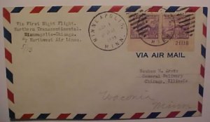 US  FLIGHT MINNEAPOLIS MAY 1 , 1935 B/S CHICAGO