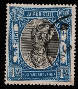 INDIA-JAIPUR SG60 1943 1a BLACK & BLUE USED