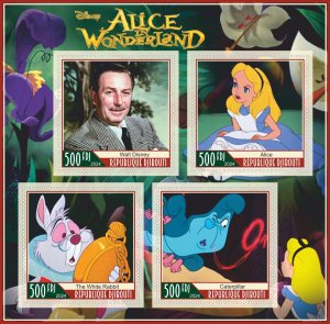 Stamps. Disney Cinema Cartoons 8 sheets perforated 2024 year