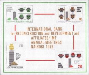 Kenya, Uganda, Tanzania #270a, Complete Set, S/S Only, 1973, Never Hinged