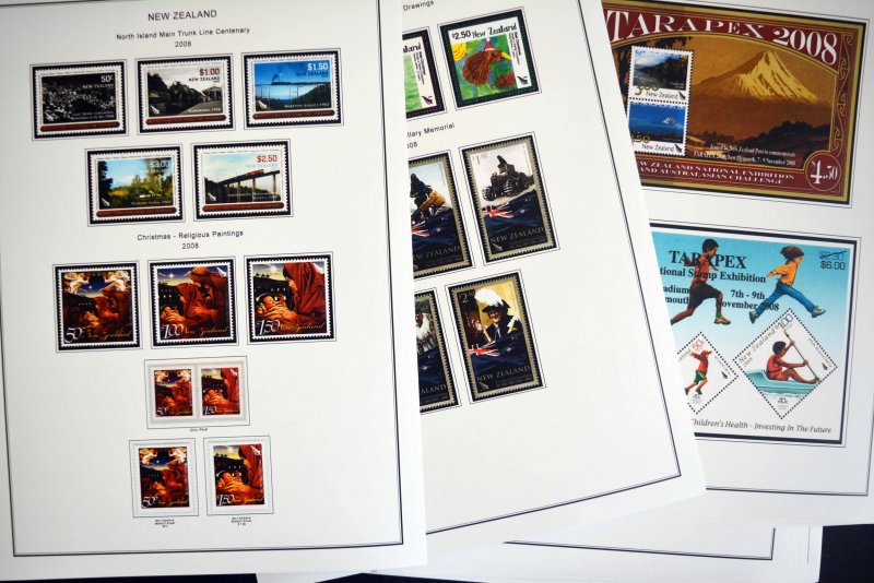 COLOR PRINTED NEW ZEALAND 2005-2010 STAMP ALBUM PAGES (80 illustrated pages)