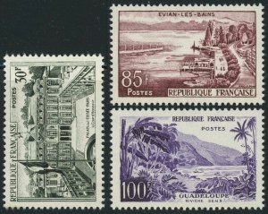 France Mi#1232-1234 Sc#907-909 Ladscapes Views Postage Stamps Europe 1959 MNH