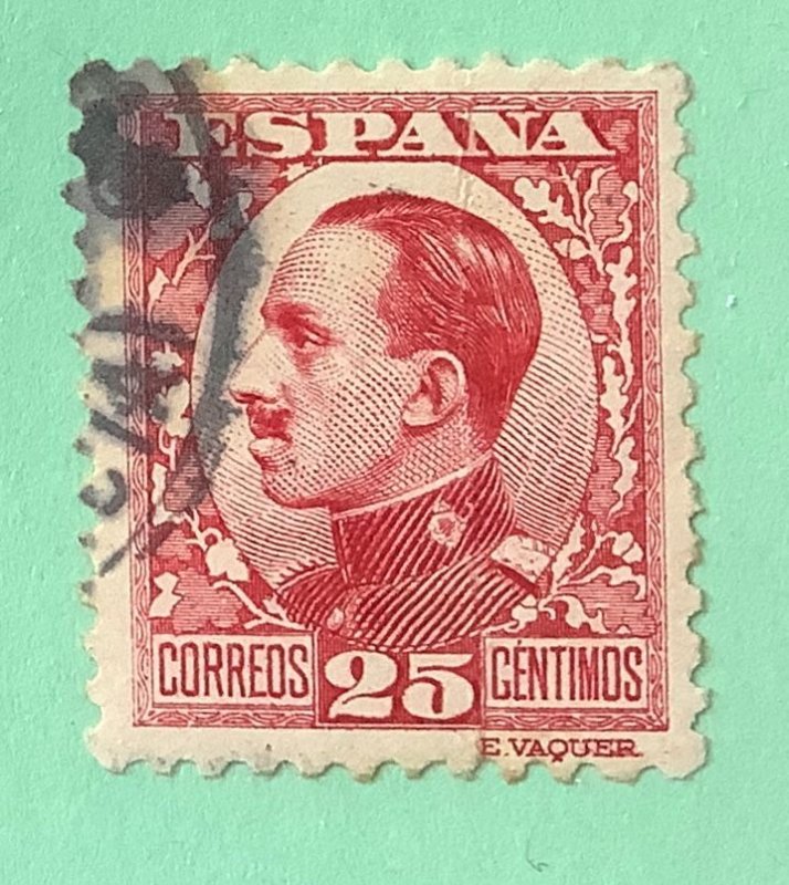 Spain 1930 Scott 411 used - 25c, King Alfonso XIII