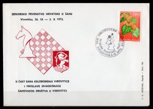 Yugoslavia 1973 CHESS VIROVITICA 26.IX/5.X.1973 SPECIAL COVER POSTAL HISTORY