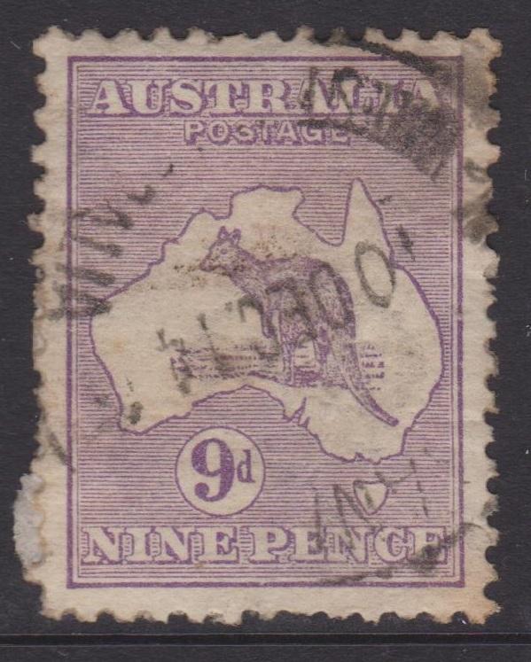 Australia Sc#9 Used a bit of paper stuck to the back