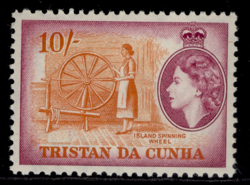 TRISTAN DA CUNHA QEII SG27, 10s brown-orange & purple, LH MINT. Cat £24.