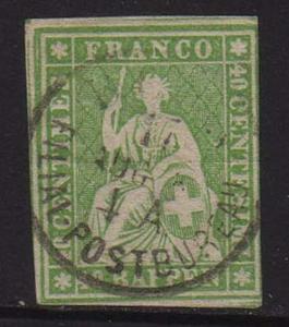 Switzerland 1854 Sc 29 FU