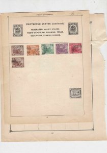 Protected States & Straits Settlements Stamps on Album Page ref R 18901