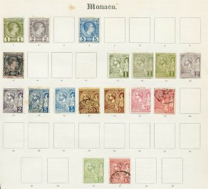 MONACO OLD COLLECTION ON PAGES MINT & USED HIGH CATALOGUE AS SHOWN