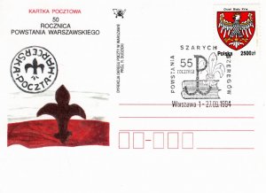 Poland 1994 postal card with Scout cancels