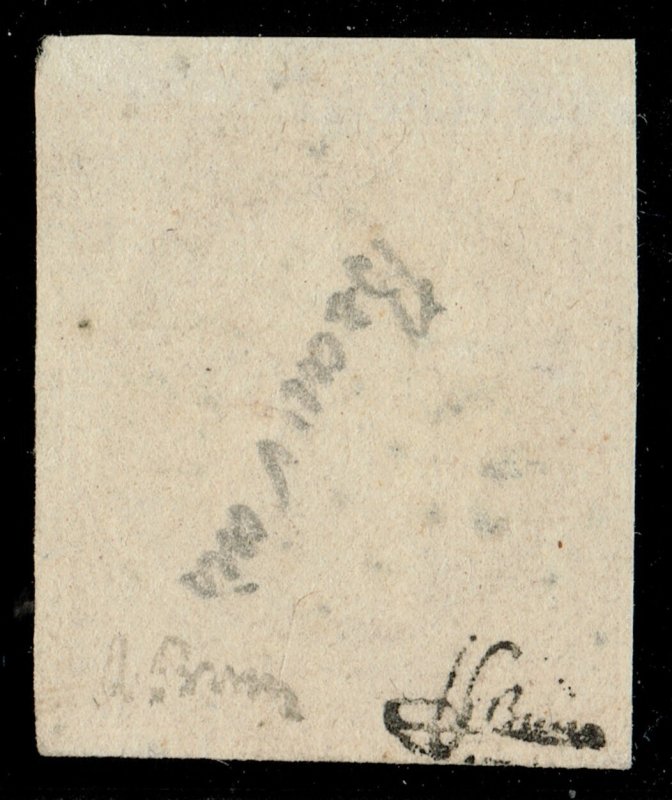 [st3219] France 1849 Yv#6 1f dark carmine 4 margins signed calves Cat:1,100 €