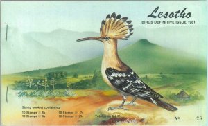 87577 - LESOTHO - POSTAL HISTORY -  STAMP BOOKLET 1981 definitive issue BIRDS 