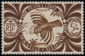 New Caledonia 252 - Mint-H - 5c Kagu (Bird) (1942) (cv $0.40)