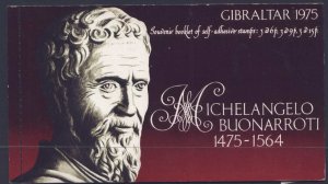 Gibraltar 328a Booklet MNH Michelangelo, Sculpture, Art