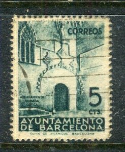 SPAIN; 1930s early Barcelona Local Civil War period issues fine used value