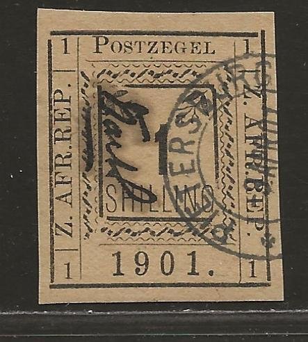 TRANSVAAL SC# 190 (SG#16b)   NO LINE ABOVE LR '1'  VF/CTO