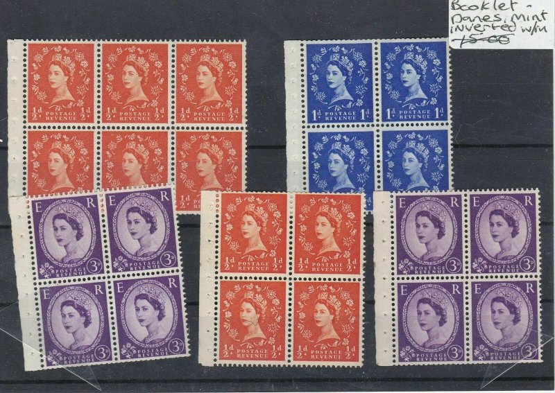 Wildings Booklet MNH Panes Inverted Watermark Stamps Ref: R5684