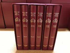 Stanley Gibbons Limited Windsor Elite Great Britain Stamp Album 6 Vol Set #R3420