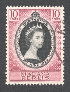 Malaya - Perlis, Scott #28   XF, Used, Coronation Issue .... 5000022