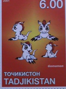 TAJIKISTAN-2001-FAMOUS DIGIMON- JAPANESE CARTOON MNH SHEET VERY FINE