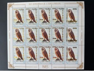 S. Tomé & Principe 2009 Mi. 3963 - 3968 Sheet Birds Owl Fauna Overload-