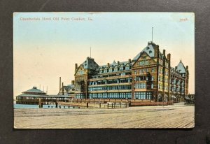 1910 USS Vermont Chamberlain Hotel Old Point Comfort VA Picture Postcard Cover